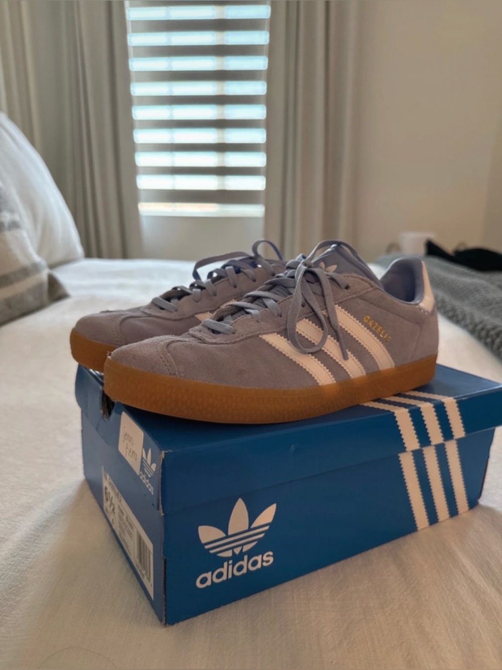 adidas Lavender Suede Sneakers with Gum Sole
